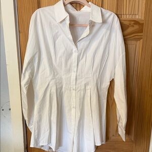 White Button-Up Mini Dress